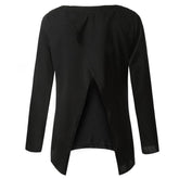 Black Open Back Middle Sleeve Summer Top for Women at itspleaZure